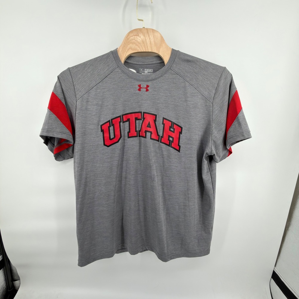 Under Armour T-Shirt Mens 3XL Gray Utah Utes HeatGear Short Sleeve Loose Fit